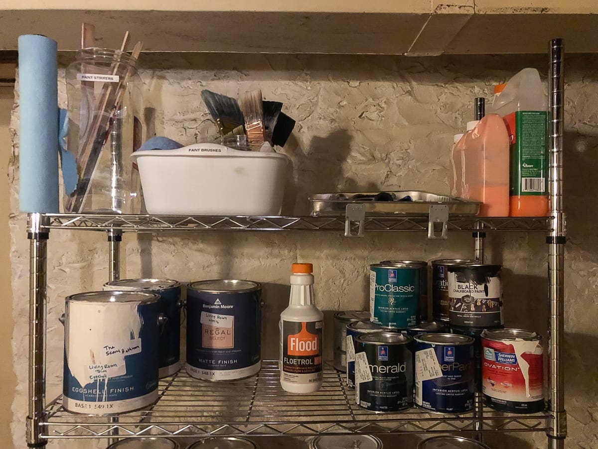 Paint Cabinet Organization
