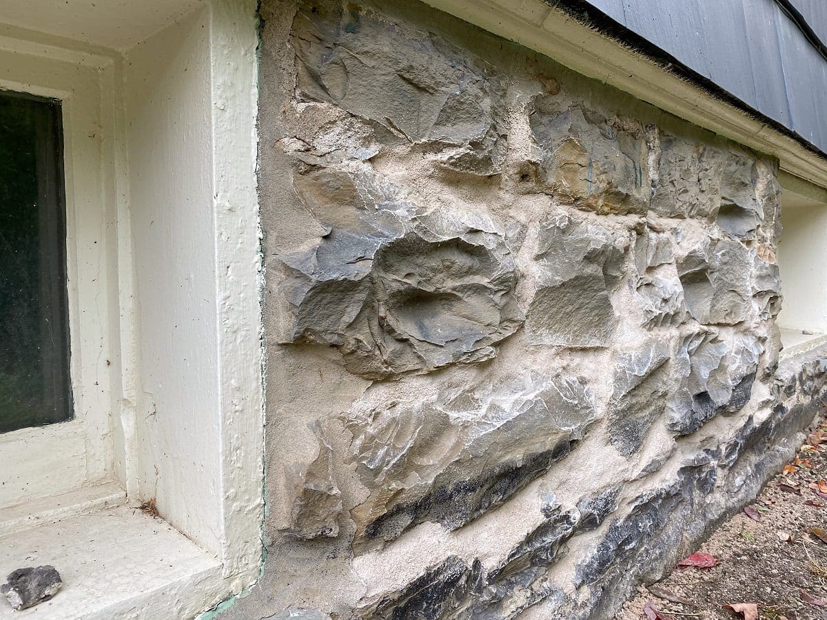 Repointing A Stone Foundation With Lime Mortar Blake Hill House